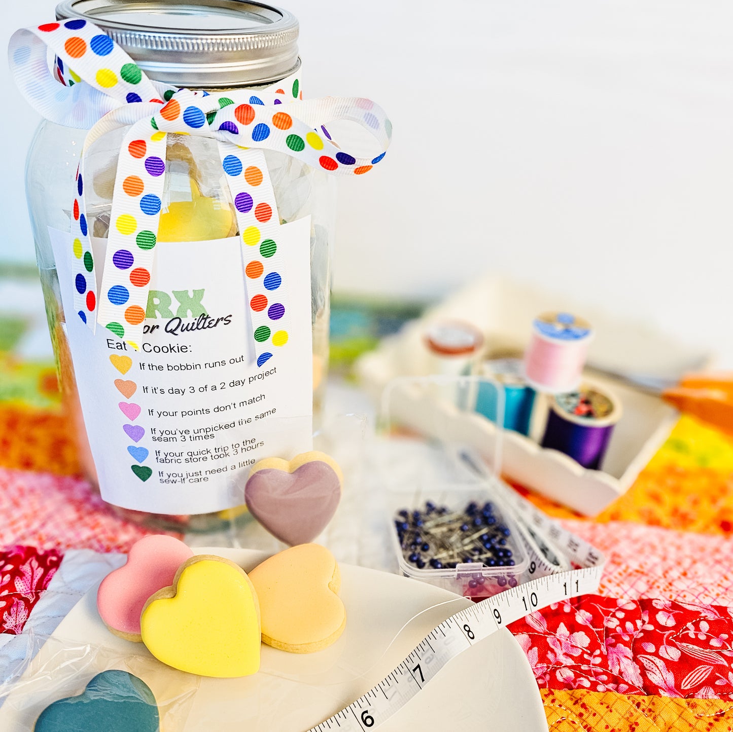 Rx for quilters sugar cookie care package