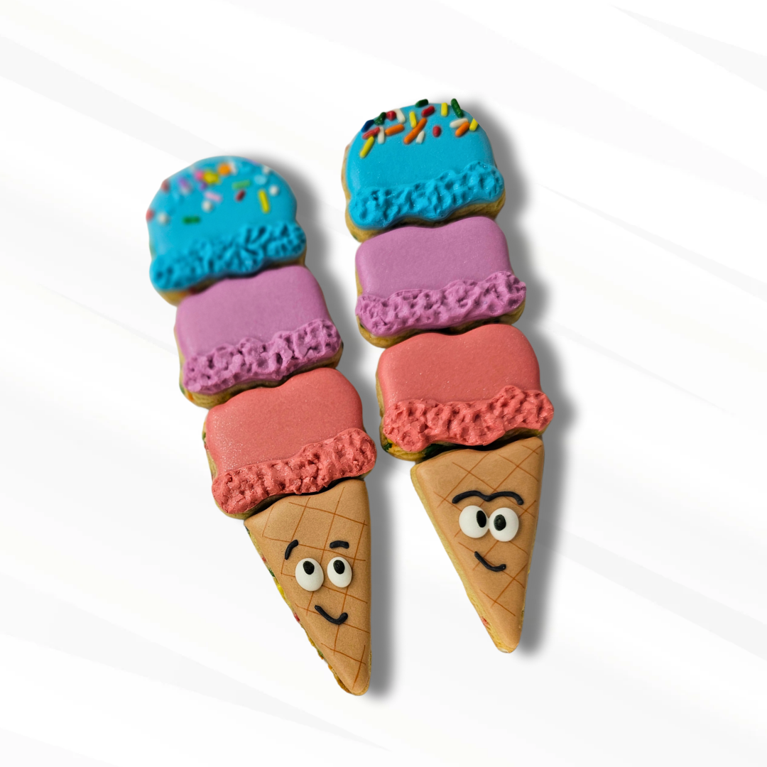 triple scoop ice cream sugar cookies