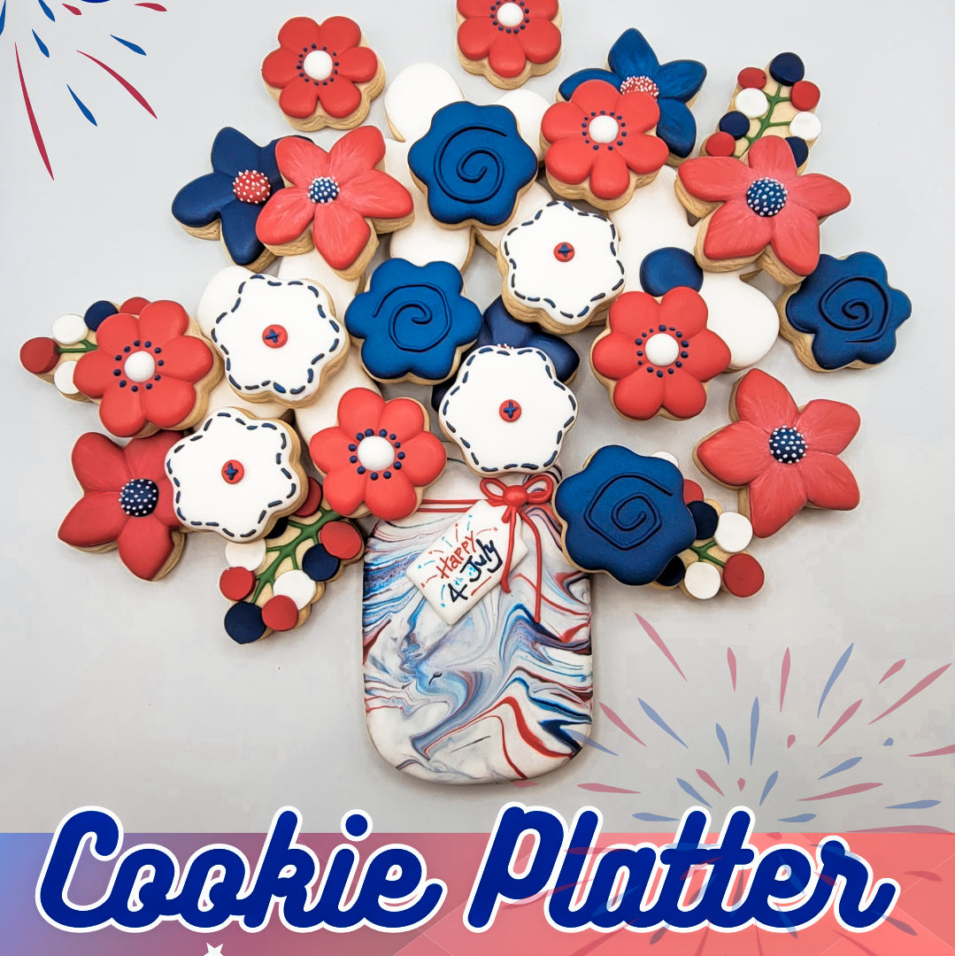 4th of July Floral Sugar Cookie Platter