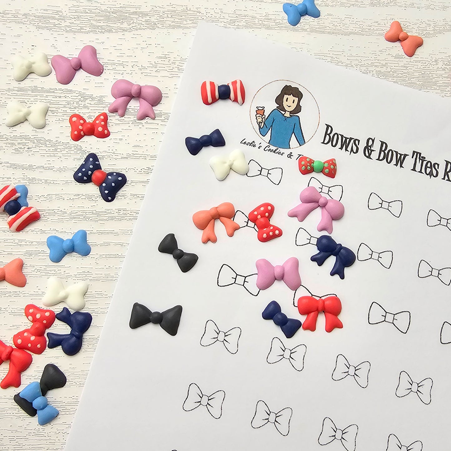 Royal icing transfer bows and bow ties