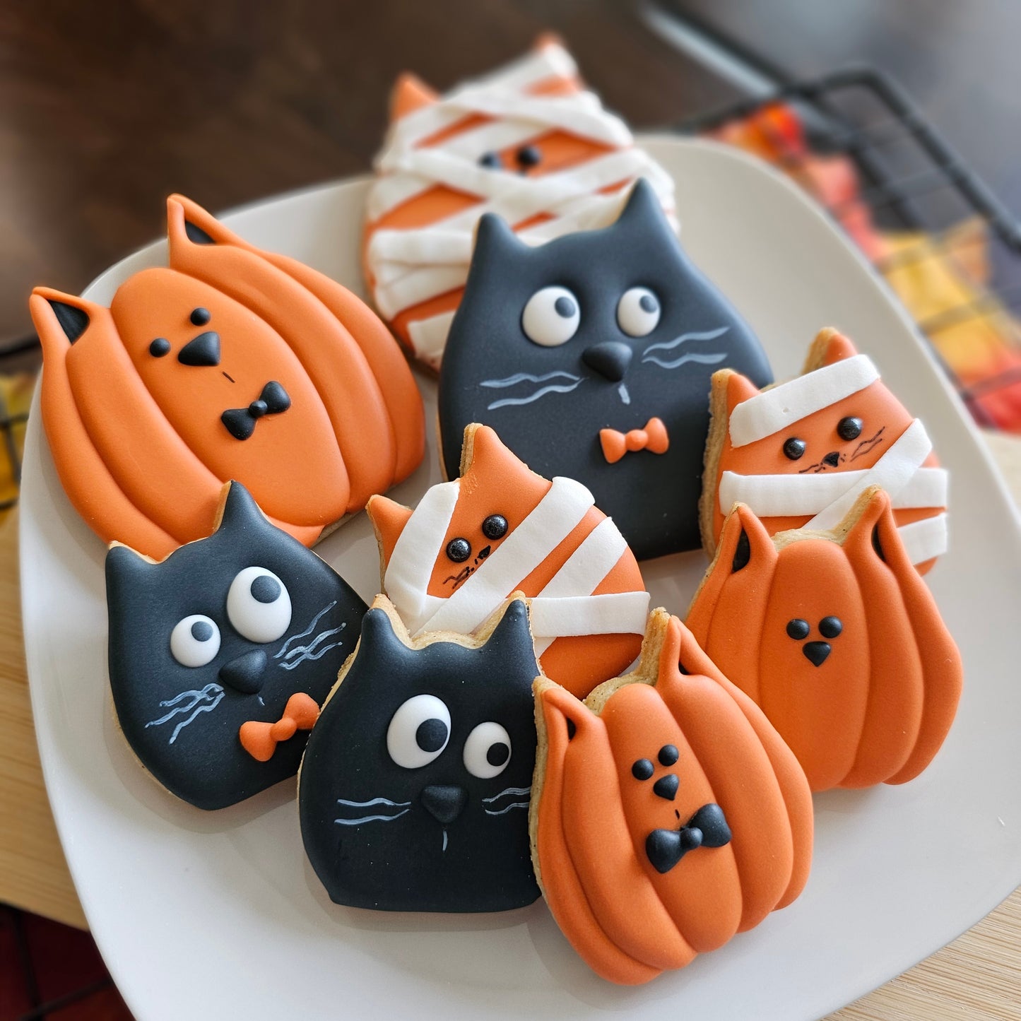 Purrfect Pumpkin Cat Cookies