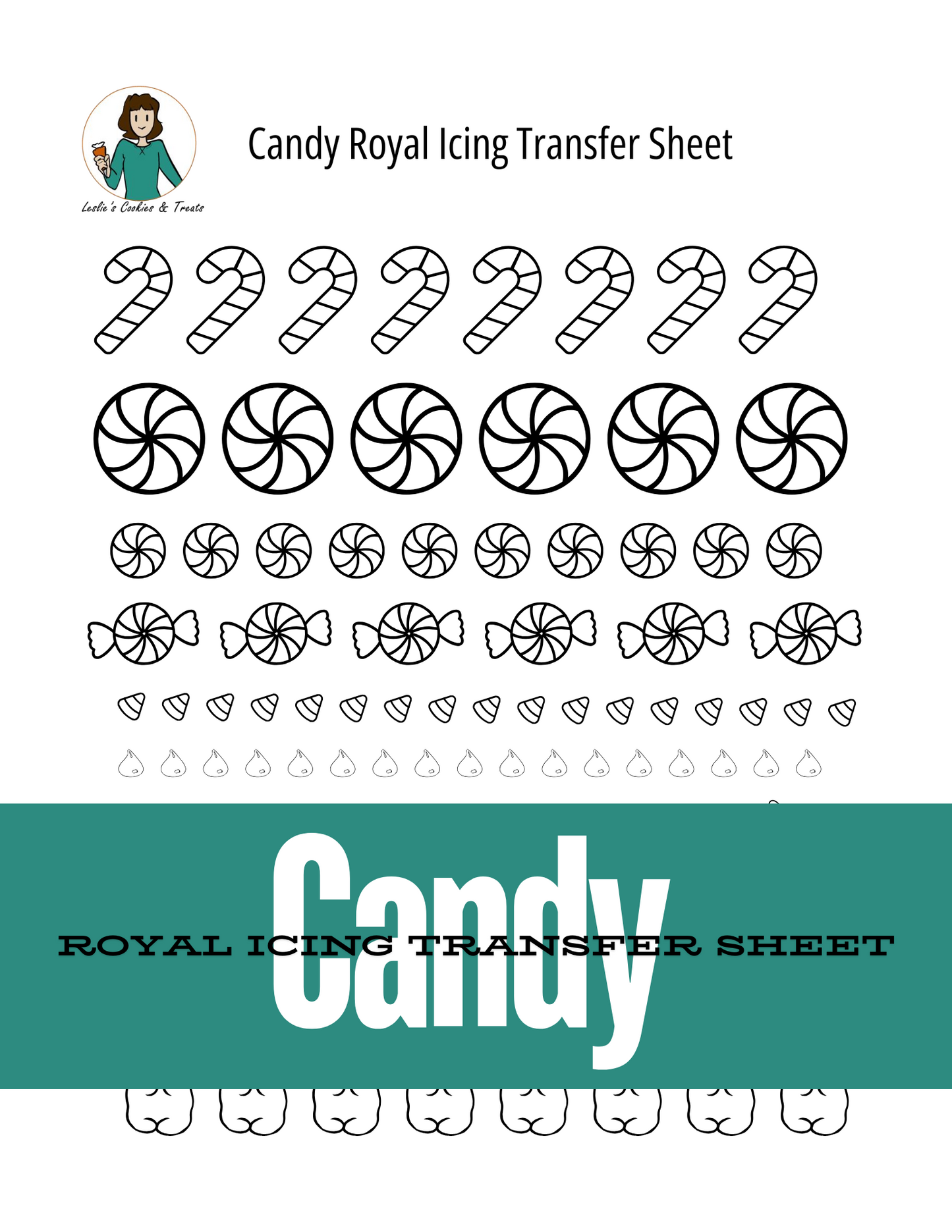 Royal Icing Transfer Sheet - Candy - Royal Icing Transfer Sheet