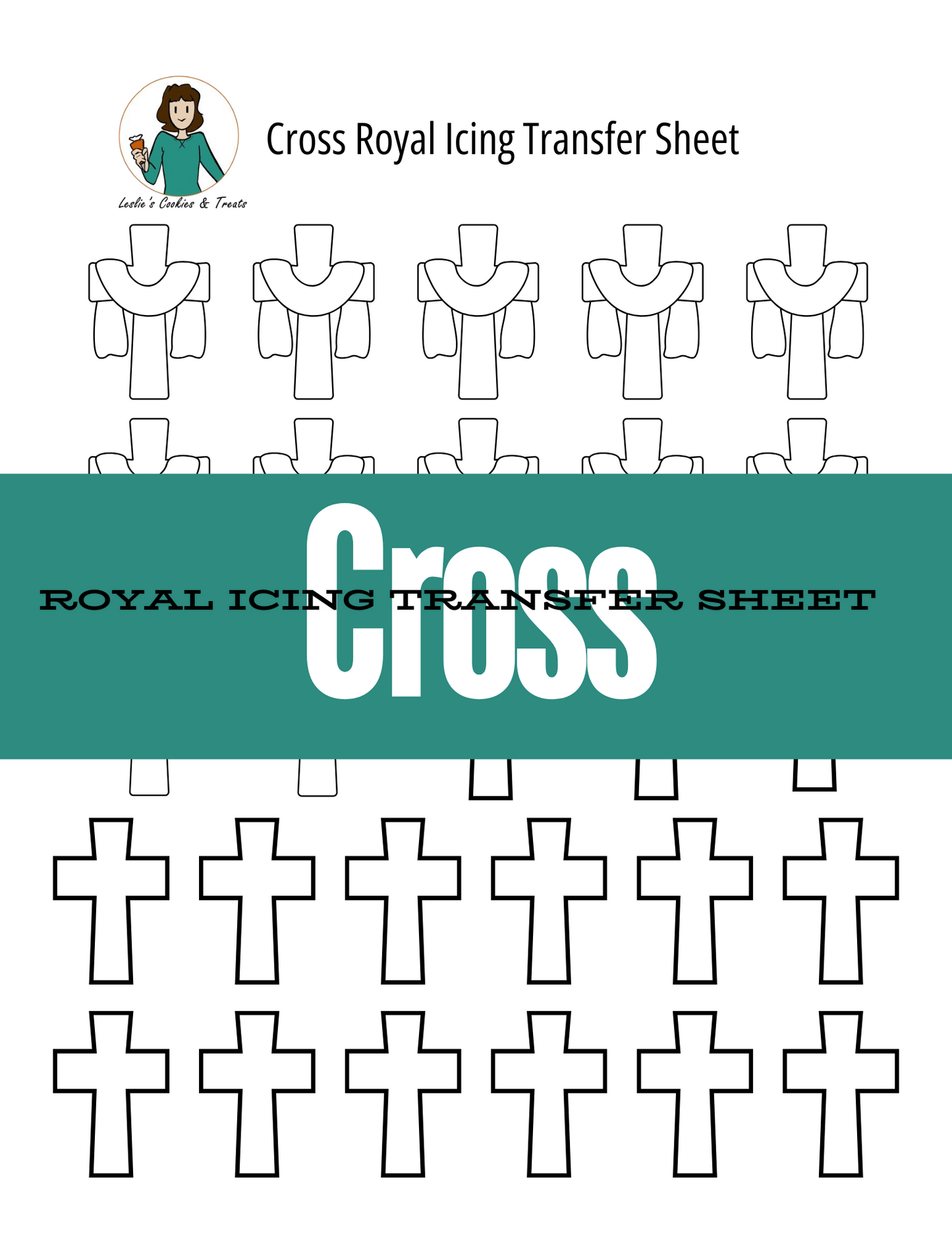 cross royal icing transfer sheet