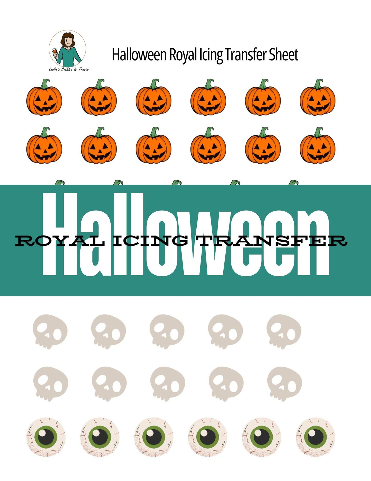 Royal Icing Transfer Sheet - Halloween - Royal Icing Transfer Sheet