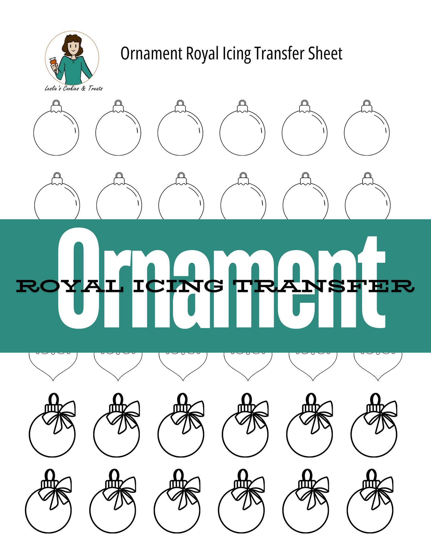 Ornament royal icing transfer sheet