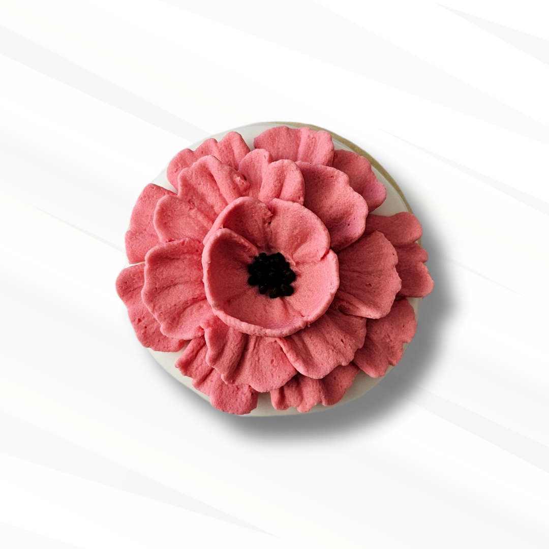 Royal icing flower decorated sugar cookie