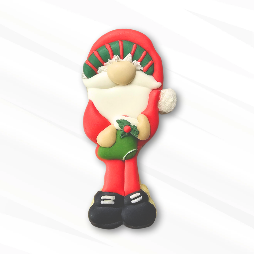 Santa with stocking royal icing transfers