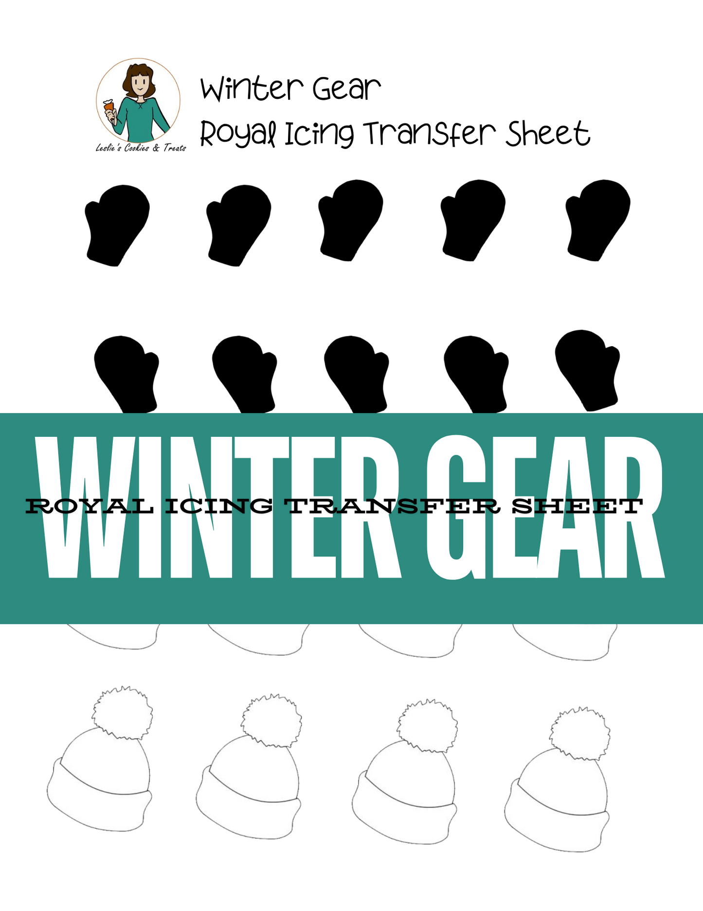 Winter Gear Royal Icing Transfer Sheet