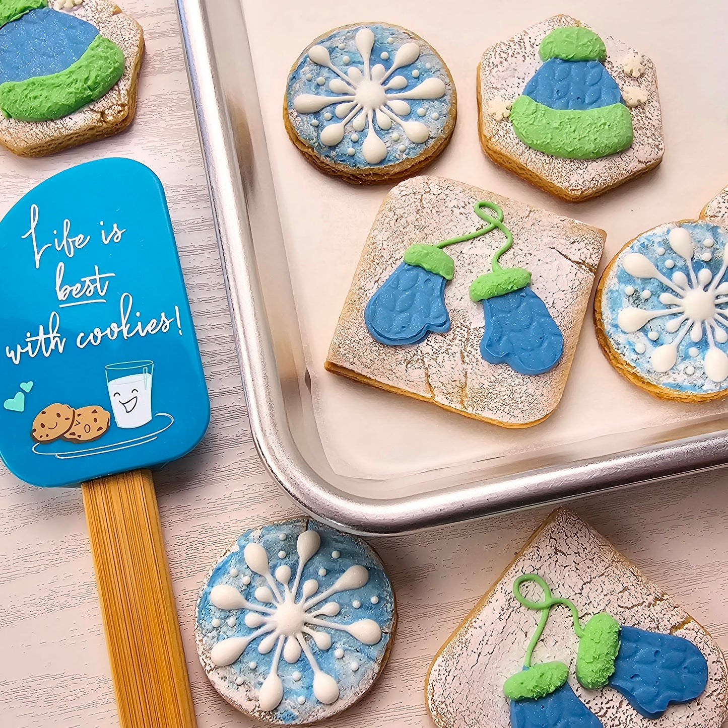 Winter themed decorated sugar cookies