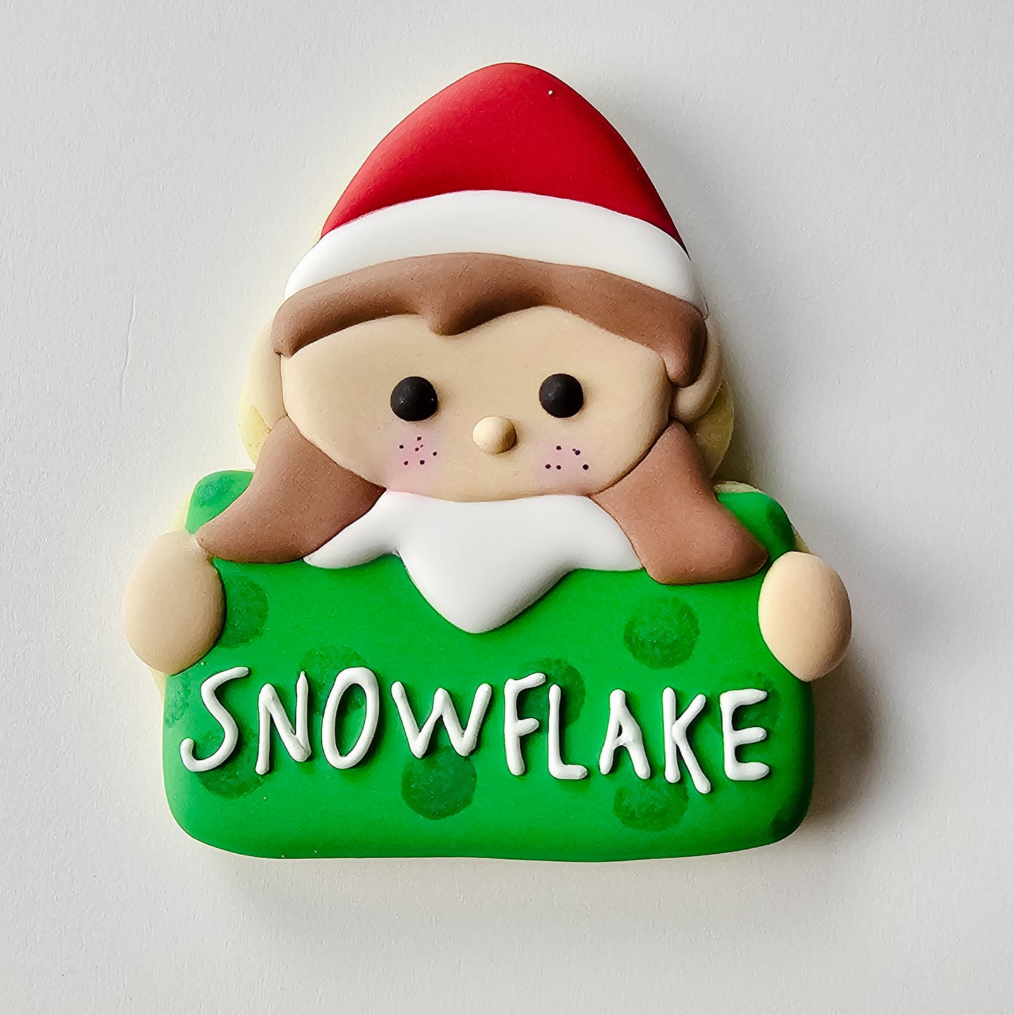 Personalized girl Elf on the Shelf cookie