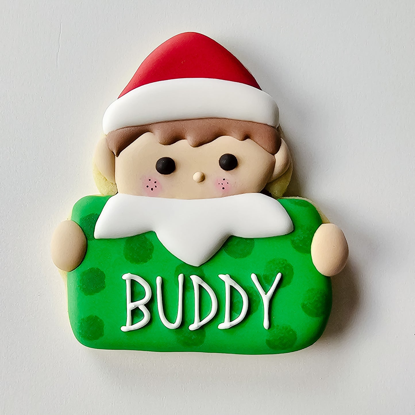 Personalized boy Elf on the Shelf cookie