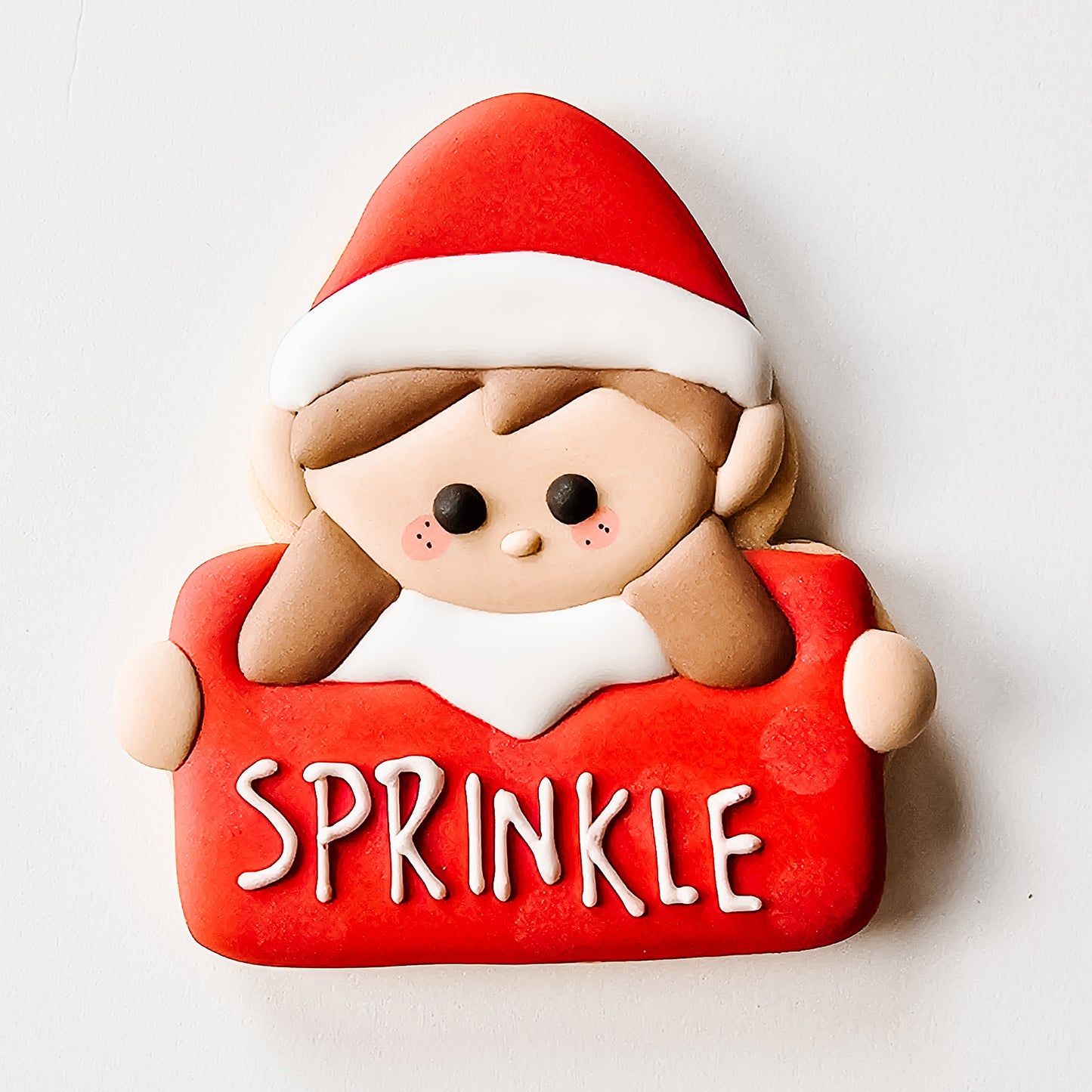 Girl Elf on the Shelf sugar cookie personalized