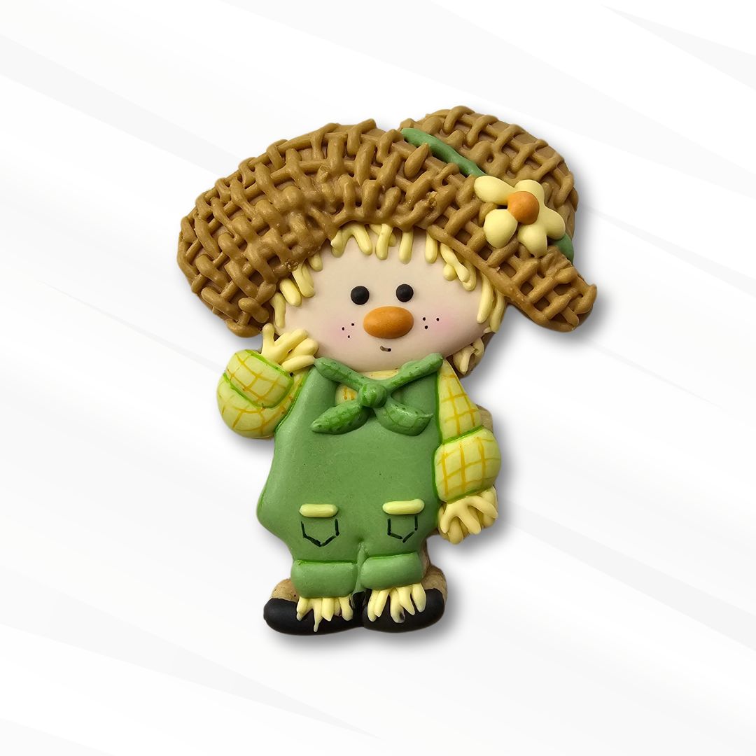 Tall scarecrow sugar cookie