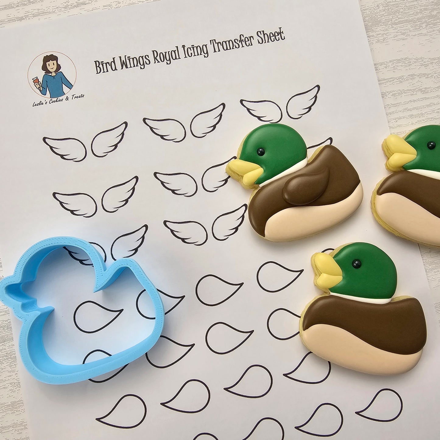 Royal Icing Transfer Sheet - Bird Wings - Royal Icing Transfer Sheet
