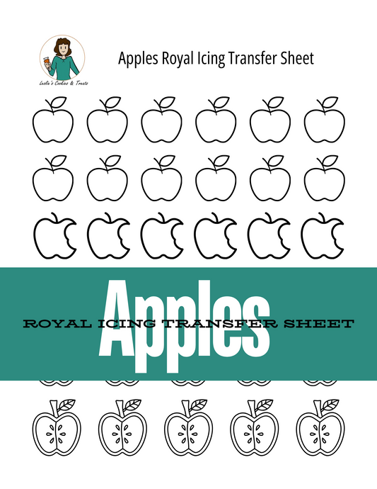 Royal Icing Transfer Sheet - Apples - Royal Icing Transfer Sheet