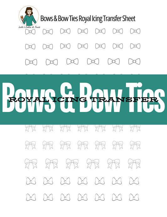 Bows and bow ties royal icing transfer sheet 