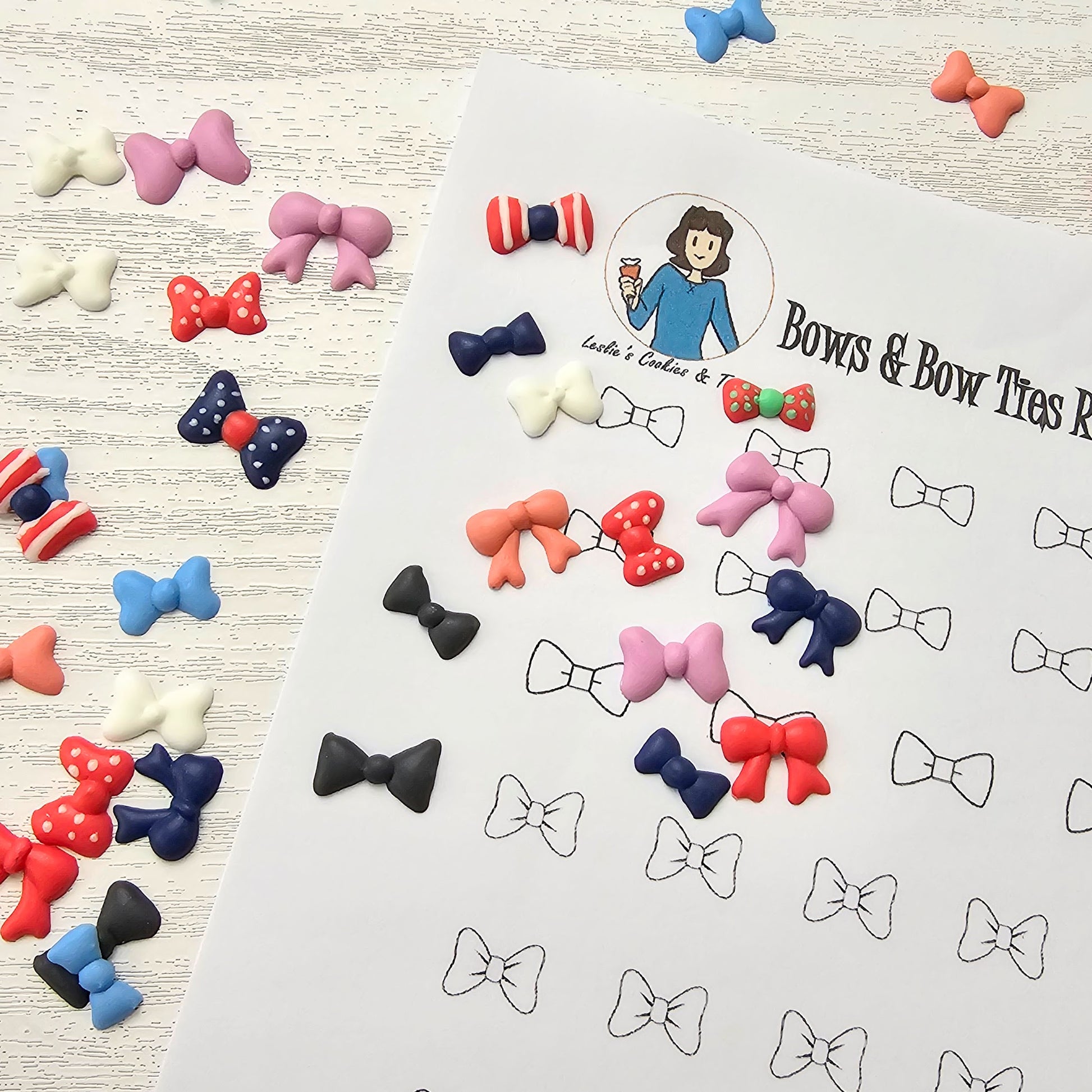 Royal icing transfer bows and bow ties 
