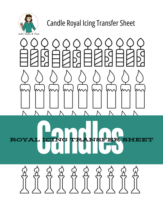 Royal Icing Transfer Sheet - Candles - Royal Icing Transfer Sheet