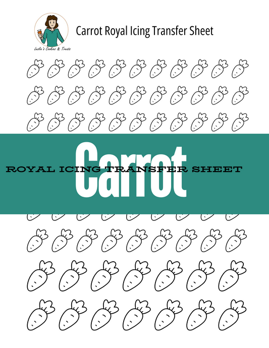 carrot royal icing transfer sheet