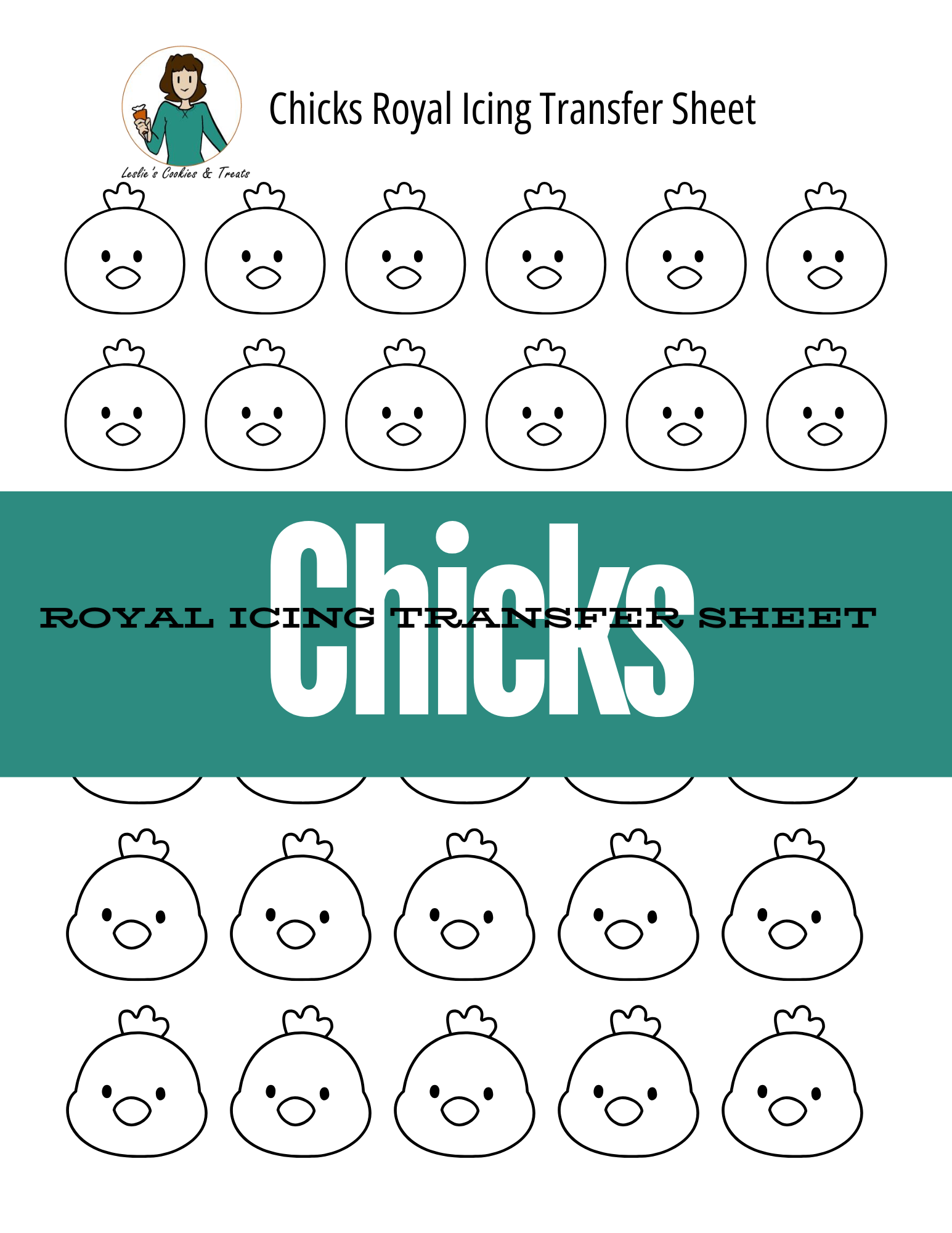 chicks royal icing transfer sheet