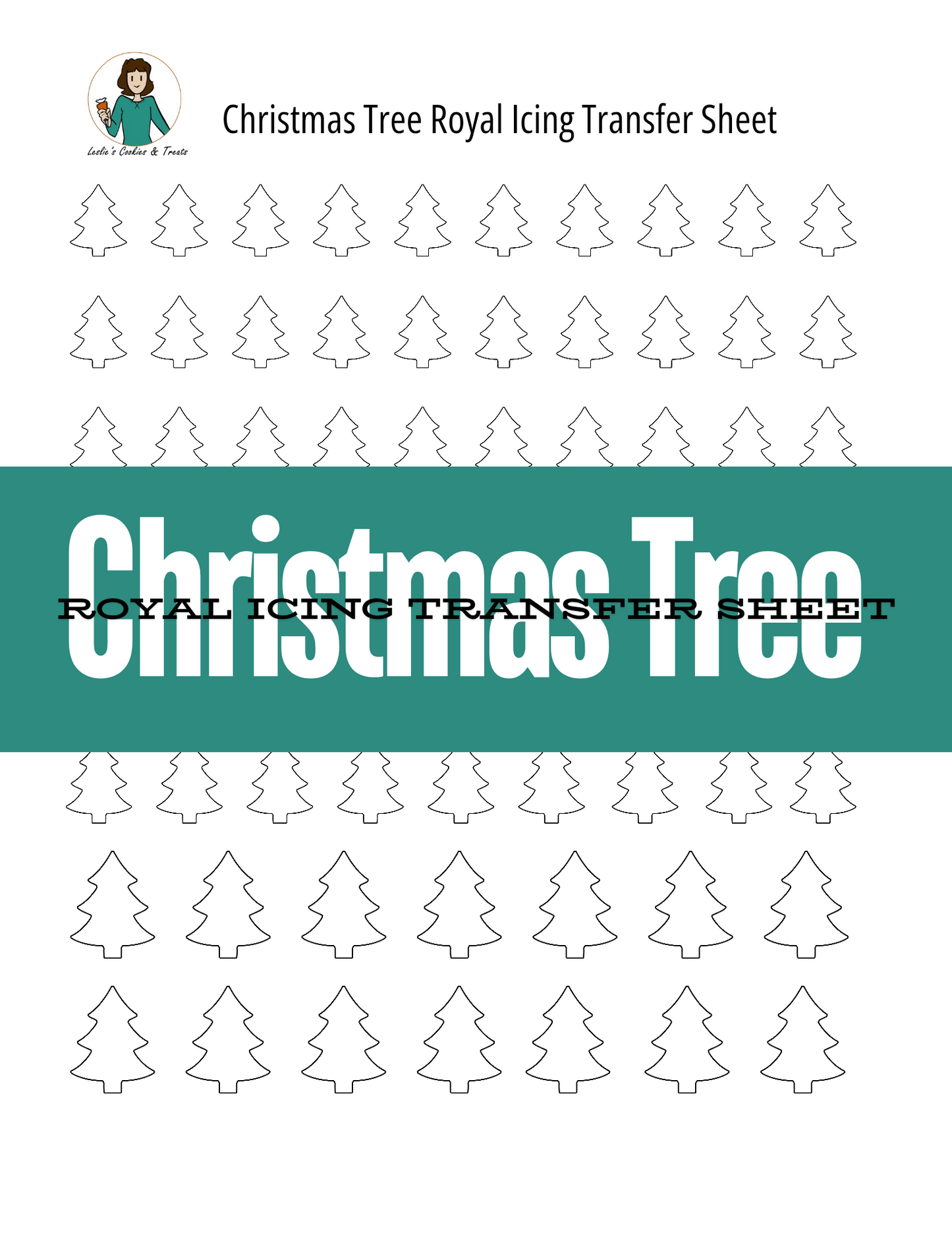 Christmas Tree Royal Icing Transfer Sheet