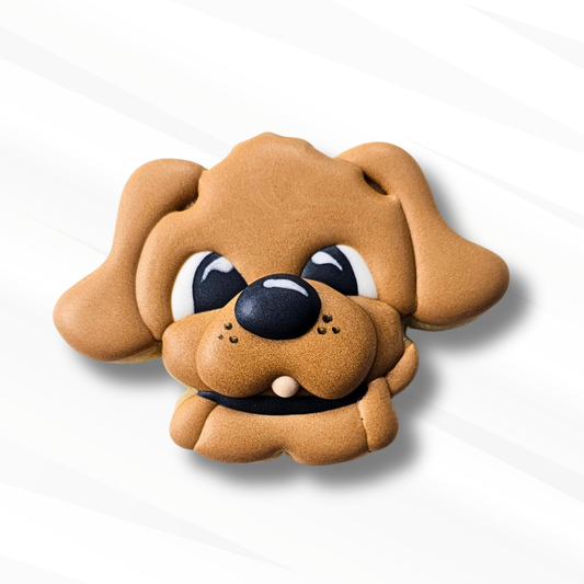 Adorable dog sugar cookie on a white background 