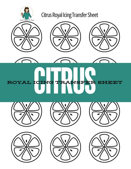 Citrus fruit royal icing transfer sheet 