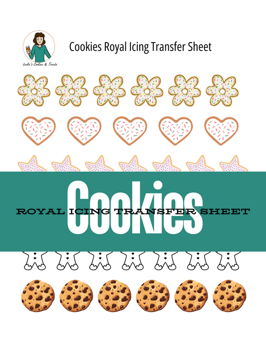Cookies royal icing transfer sheet