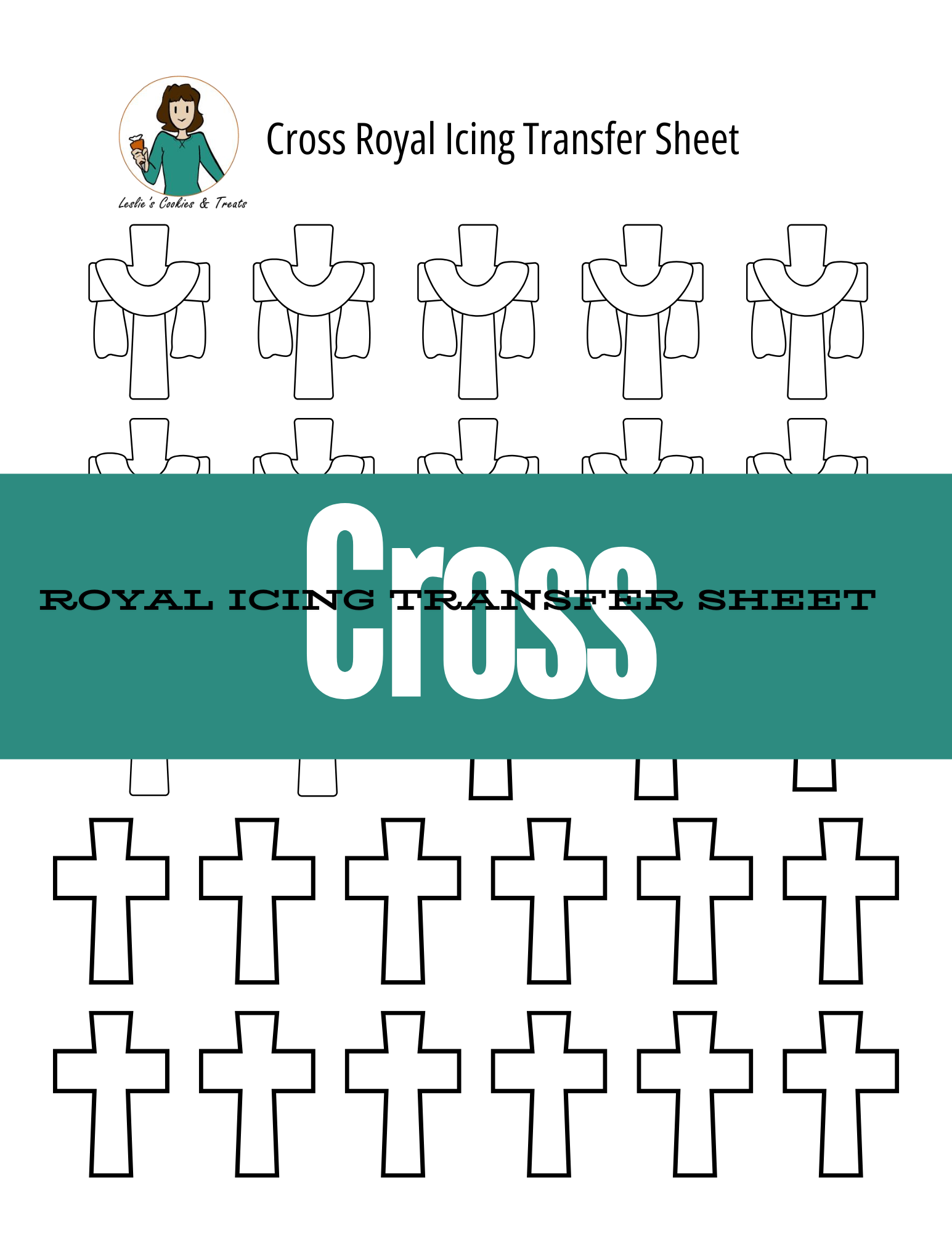 cross royal icing transfer sheet