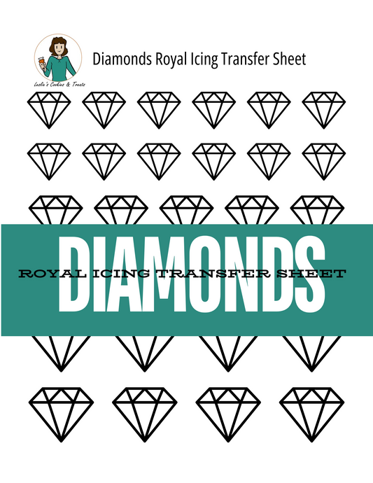 Diamonds Royal Icing Transfer Sheet 
