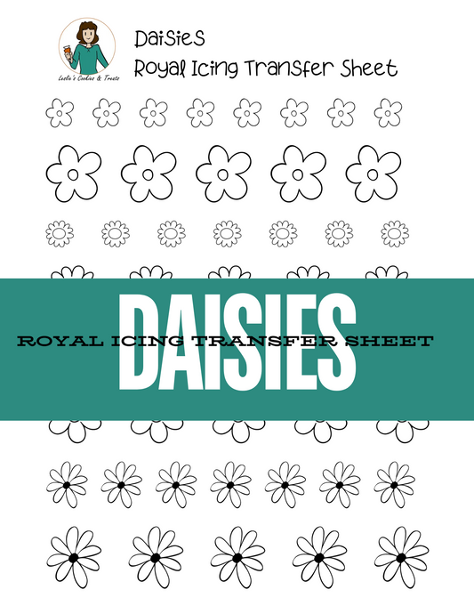 daisies royal icing transfer sheet