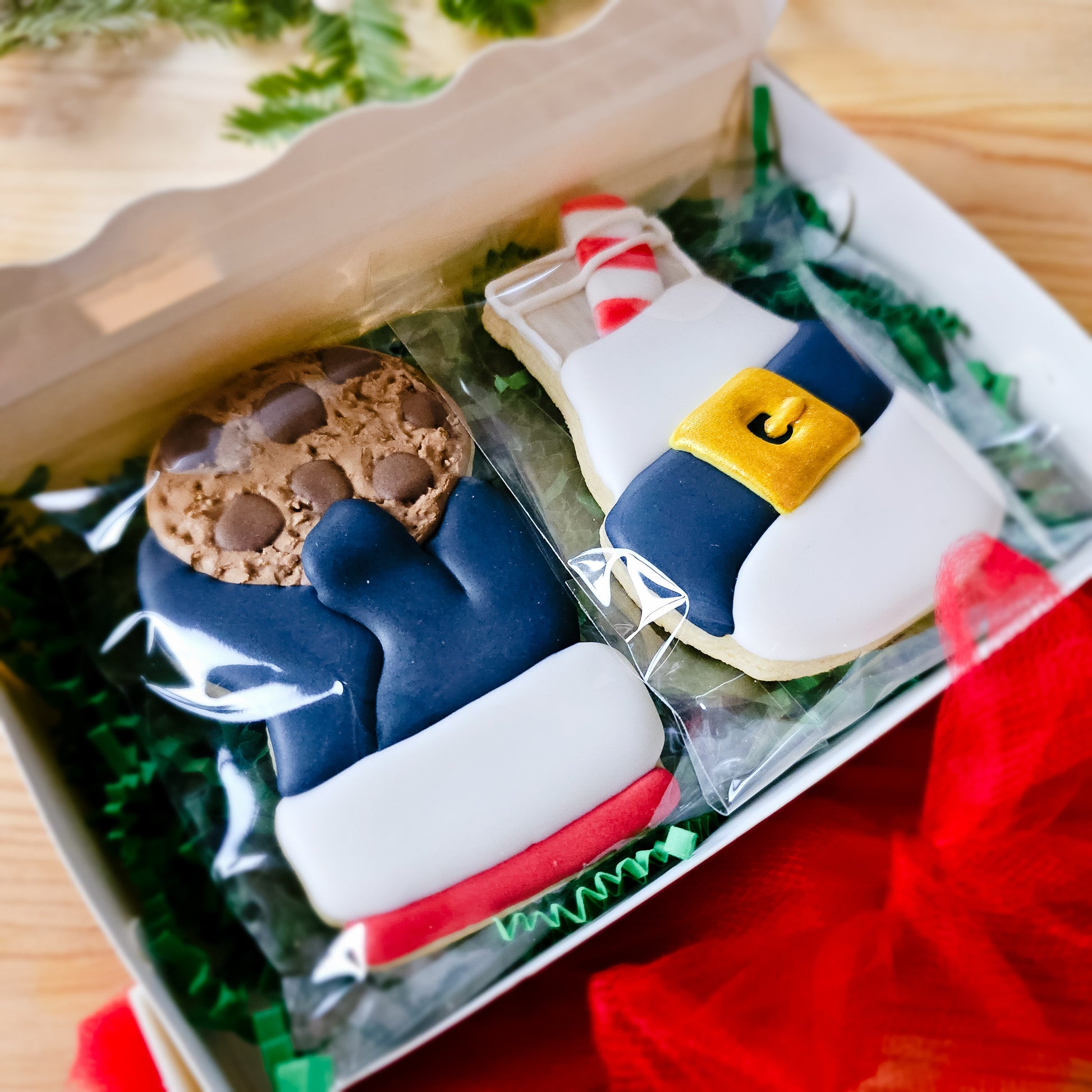 Decorated Christmas sugar cookies for Santa