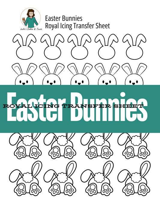 Easter bunny royal icing transfer sheet