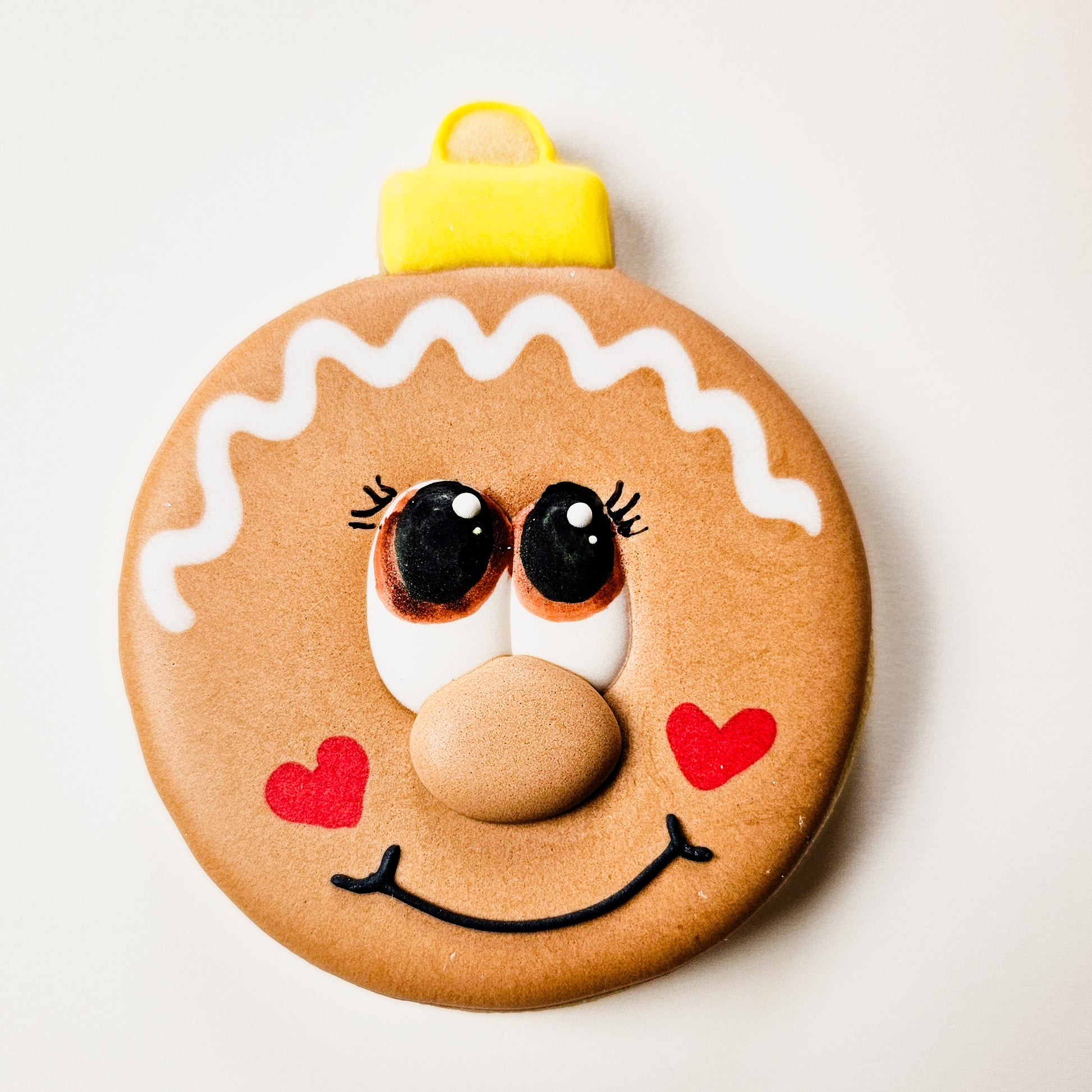 Gingerbread man ornament decorated sugar cookie 