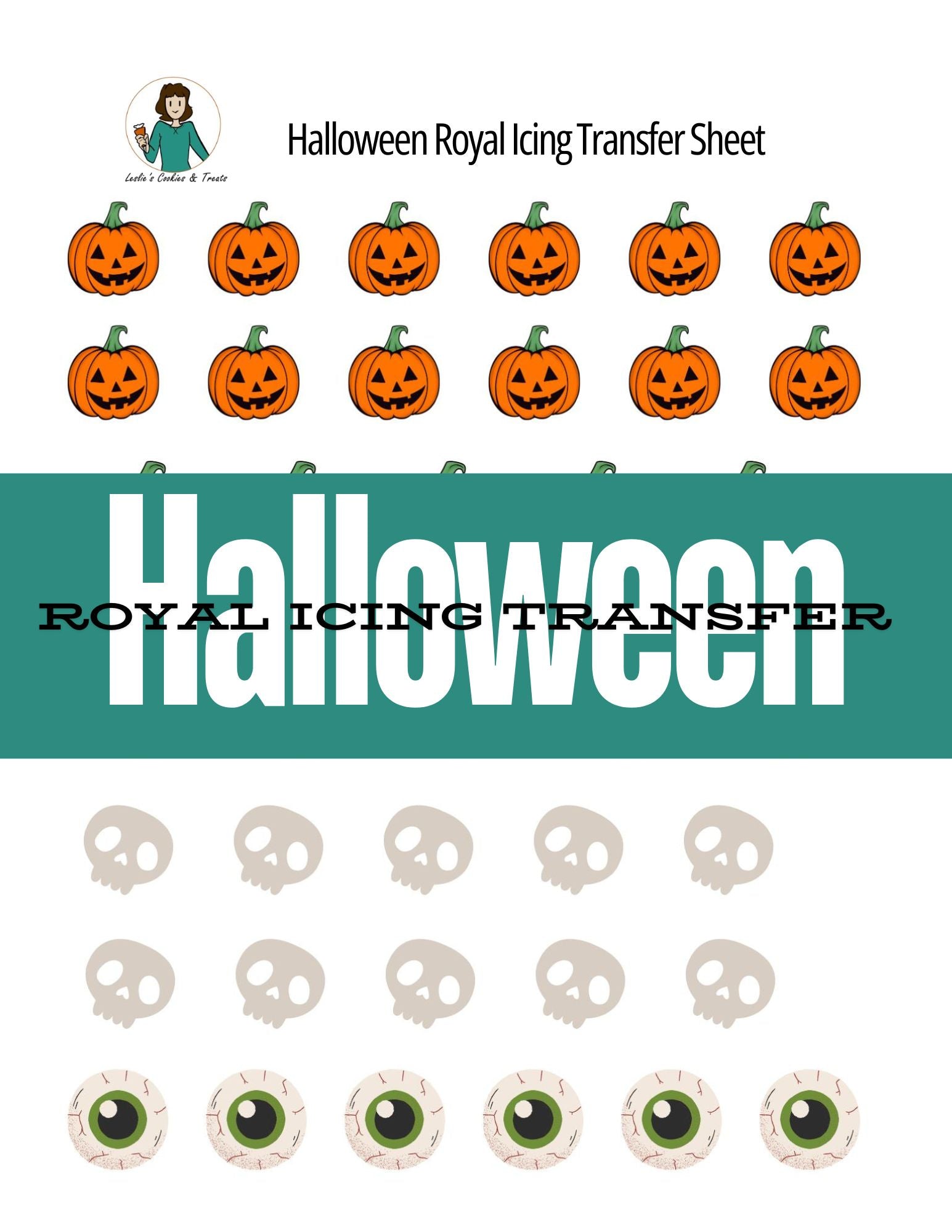 Royal Icing Transfer Sheet - Halloween - Royal Icing Transfer Sheet