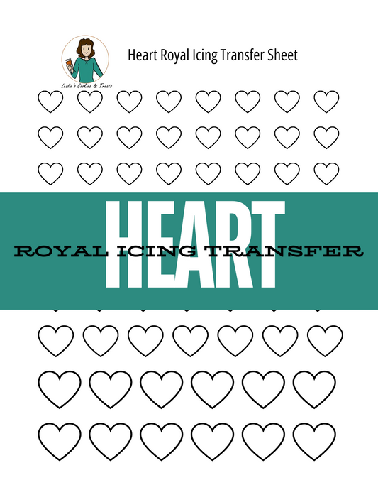 Royal Icing Transfer Sheet - Hearts - Royal Icing Transfer Sheet