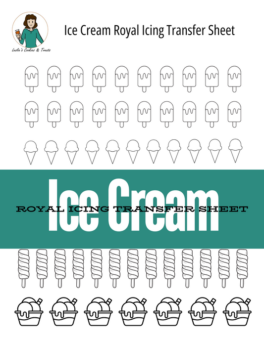 ice cream royal icing transfer sheet
