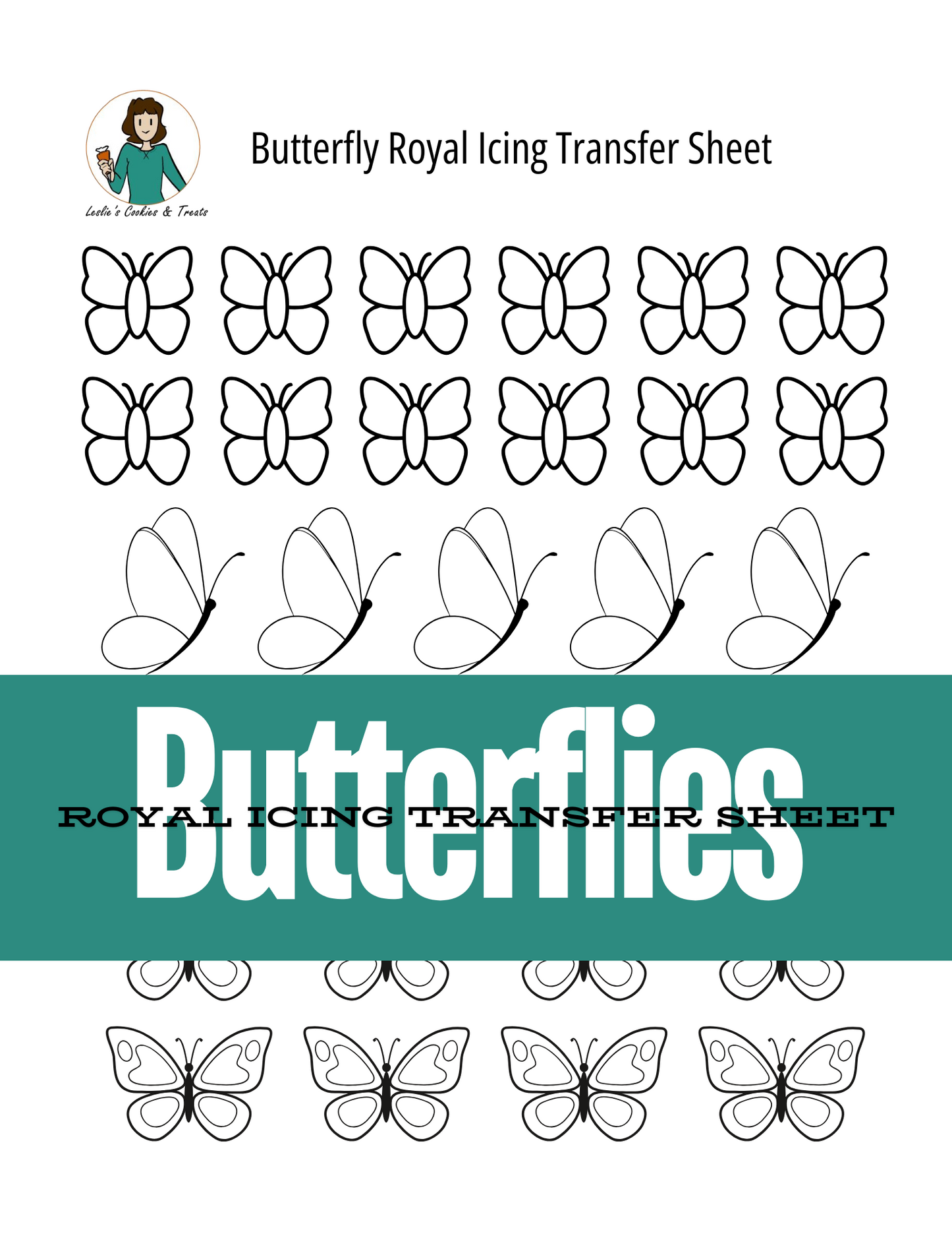 Royal Icing Transfer Sheet - Butterflies