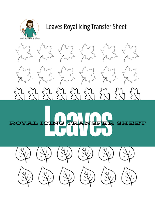 royal icing transfer sheet - leaves
