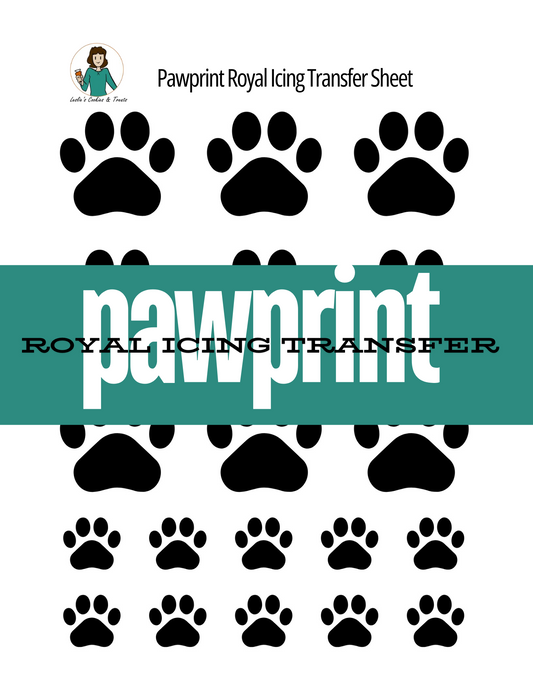 Royal Icing Transfer Sheet - Pawprint