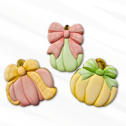 Cookie Cutter STLs - 3 Pumpkins with Bows Set - Cookie Cutter STL Files