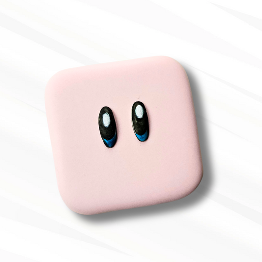 Pink Rounded Square Sugar Cookie with Character Eyes