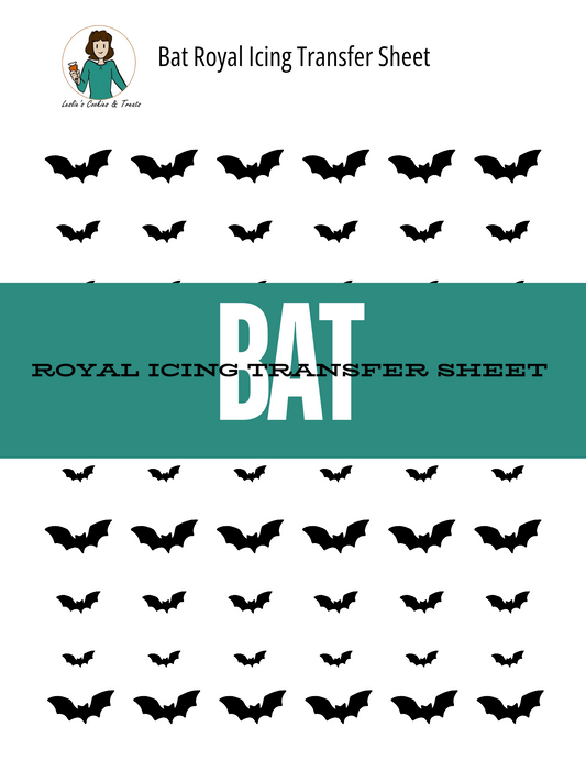 Bats royal icing transfer sheet