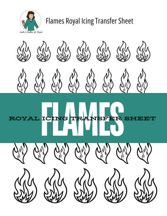 Royal Icing Transfer Sheet - Flames
