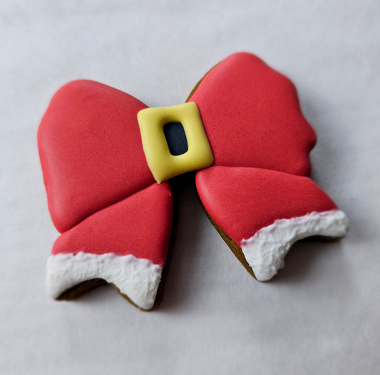 Santa Bow Christmas Cookie
