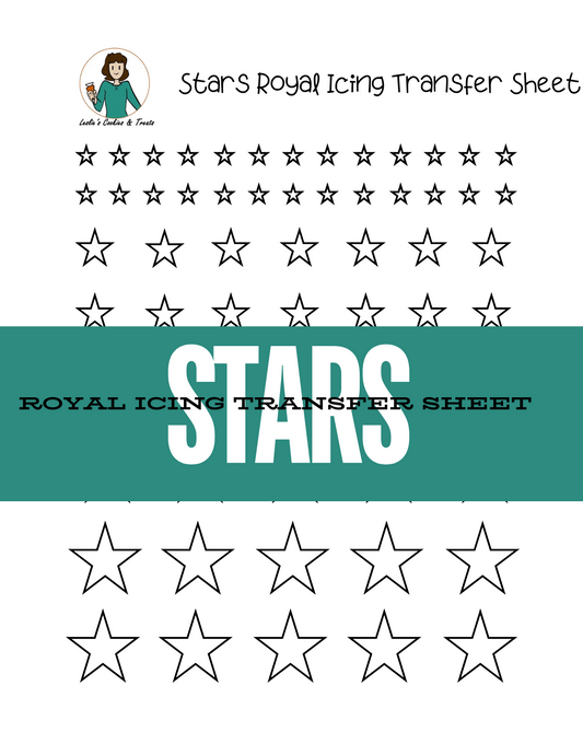 Stars royal icing transfer sheet
