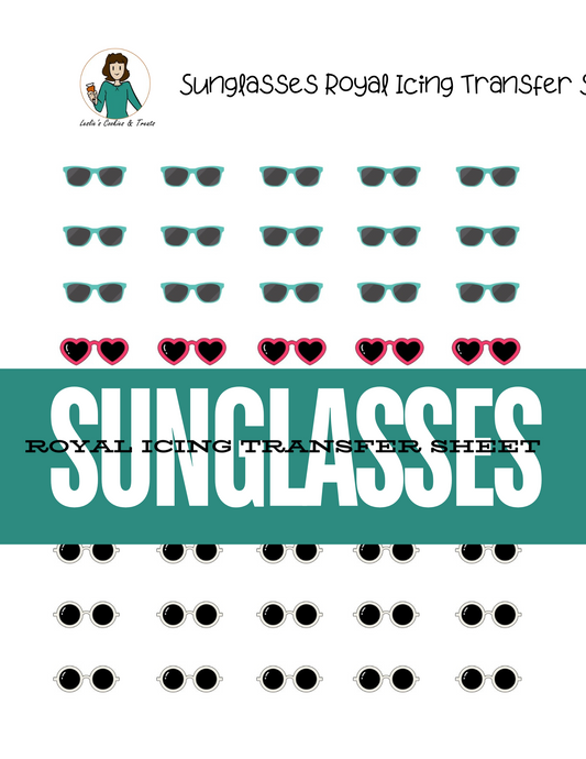 Sunglasses royal icing transfer sheet