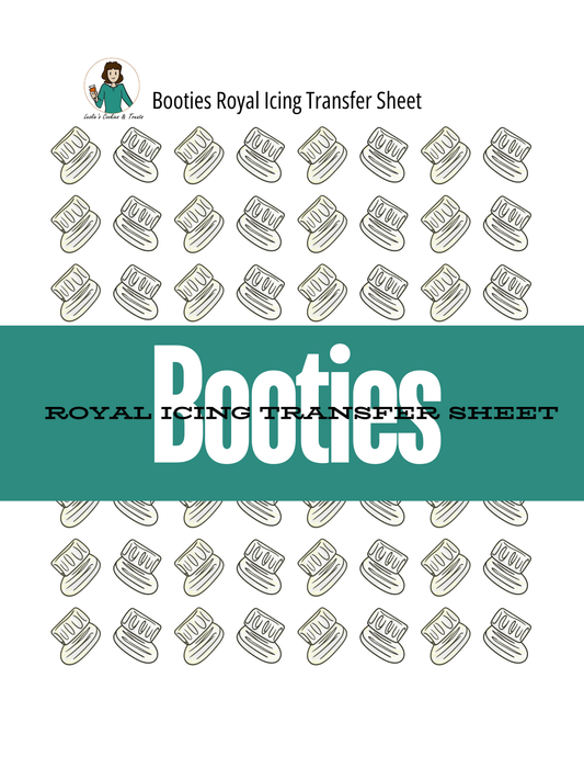 baby bootie pattern sheet for royal icing transfers