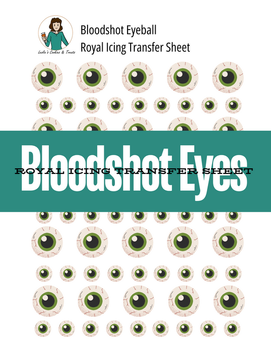bloodshot eyeballs royal icing transfer sheet