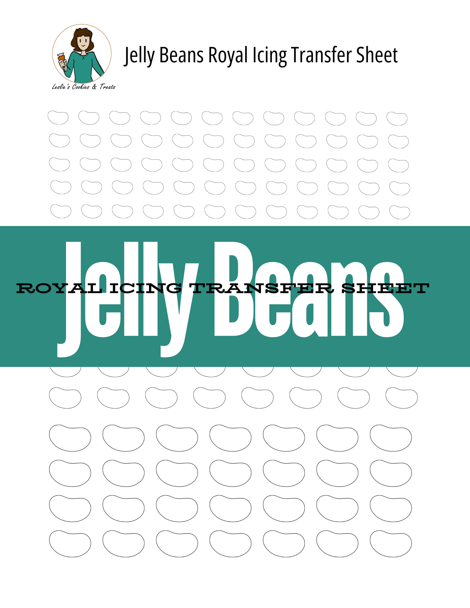 jelly beans royal icing transfer sheet